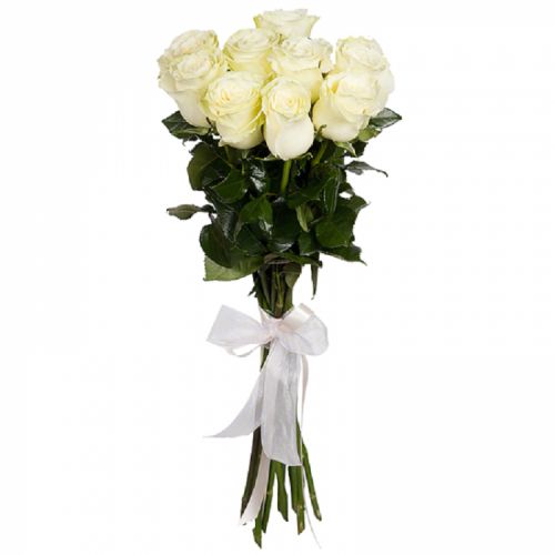 Купить 9 белых роз с доставкой по Алексину