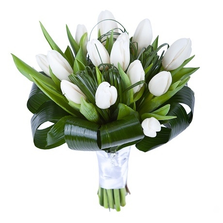 Купить букет из белых тюльпанов с доставкой по городу по Алексину